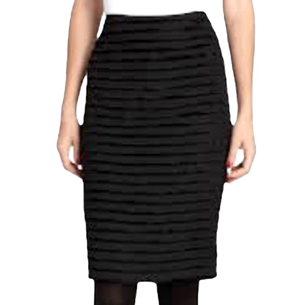 Rachel Roy Textured Black Pencil Skirt